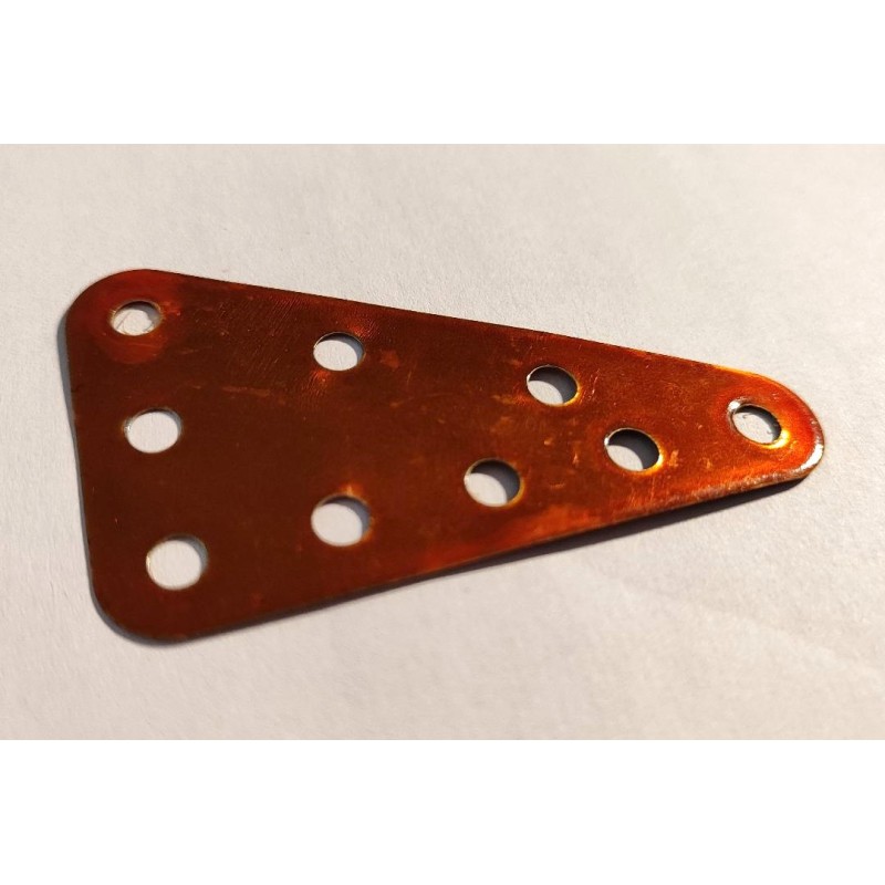 Plaque flexible triangulaire Meccano 5x3 trous or métallisé
