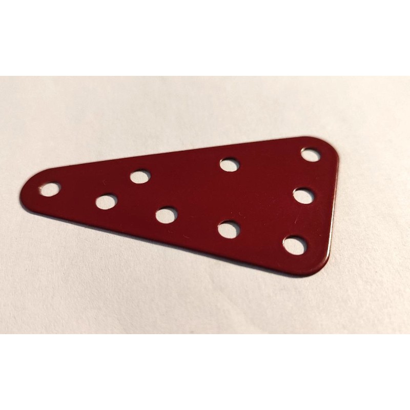 Plaque flexible triangulaire Meccano 5x3 trous rouge brun