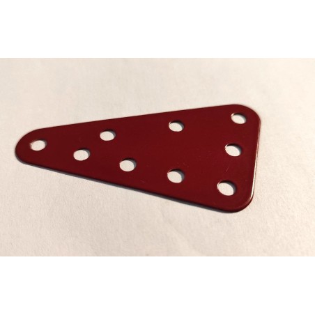 Plaque flexible triangulaire Meccano 5x3 trous rouge brun