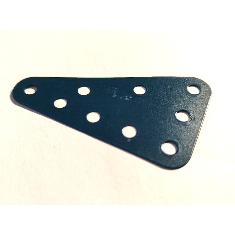 Plaque flexible triangulaire Meccano 5x3 trous bleu nuit