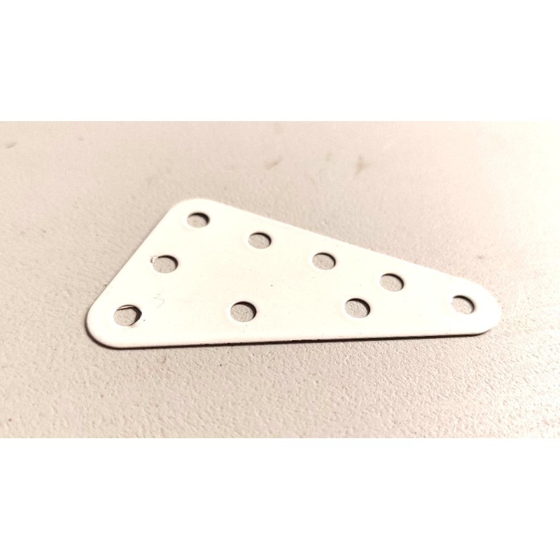 Plaque flexible triangulaire Meccano 5x3 trous blanche