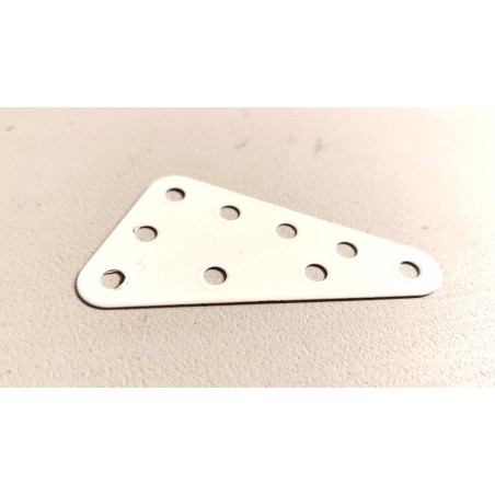 Plaque flexible triangulaire Meccano 5x3 trous blanche