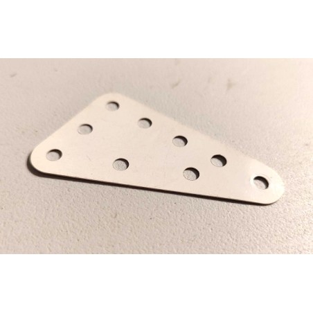 Plaque plastique triangulaire Meccano 5x3 trous blanc cassé