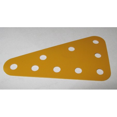Plaque plastique triangulaire Meccano 5x3 trous jaune anglais