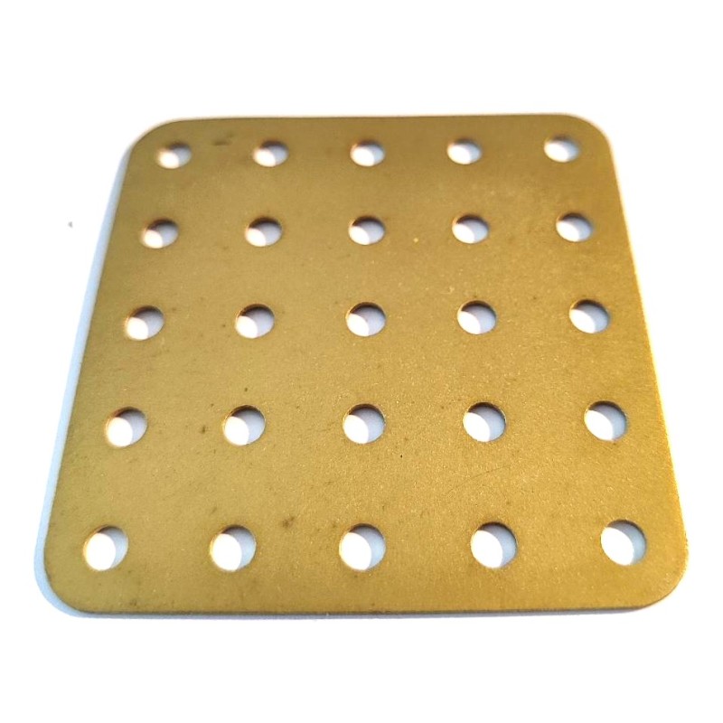 Plaque Meccano sans rebord 5x5 trous or