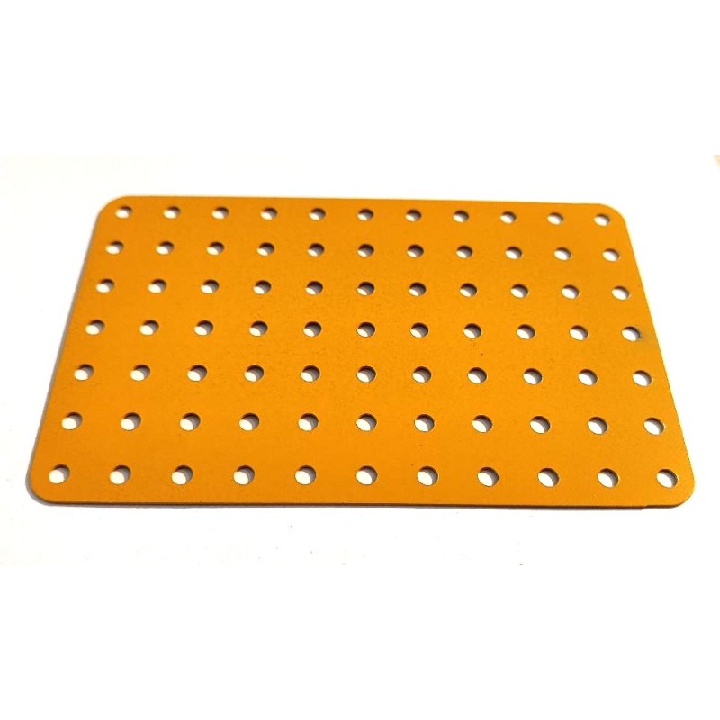 Plaque Meccano sans rebord 11 x 7 trous jaune anglais
