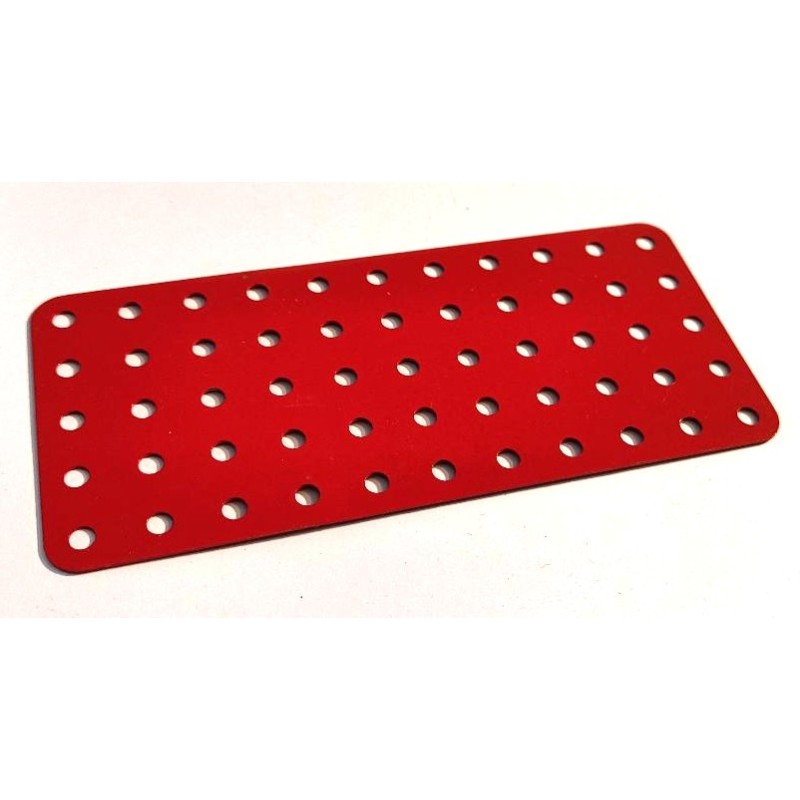 Plaque Meccano sans rebord 11x5 trous rouge