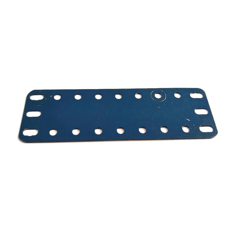 Plaque flexible Meccano 9 x 3 trous bleue