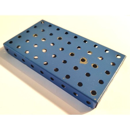 Plaque à rebords Meccano 9x5 trous bleue