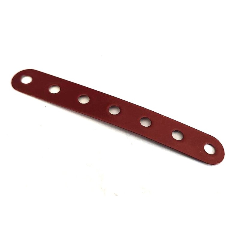 Bande flexible Meccano 7 trous rouge foncé