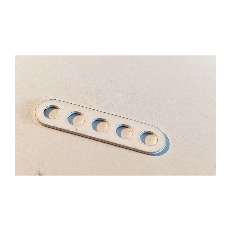 Bande Meccano étroite double perforation, 5 trous, blanche