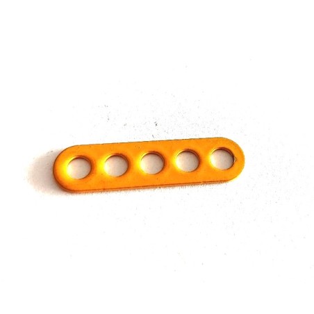 Bande Meccano étroite double perforation, 5 trous, jaune