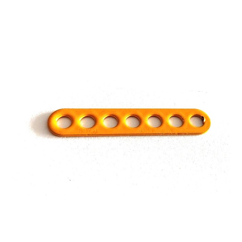 Bande Meccano étroite double perforation, 7 trous, jaune