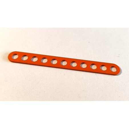 Bande Meccano étroite double perforation, 11 trous, orange