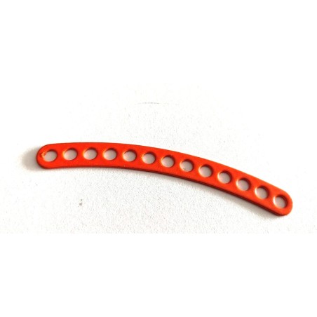 Bande incurvée étroite double perforation 13 trous orange