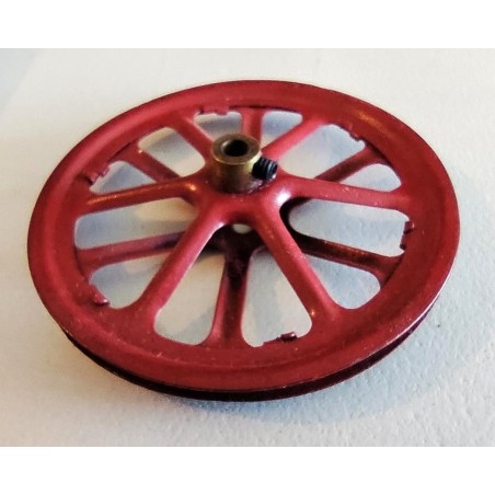 Roue de charrette/poulie compatible Meccano 12 rayons, rouge