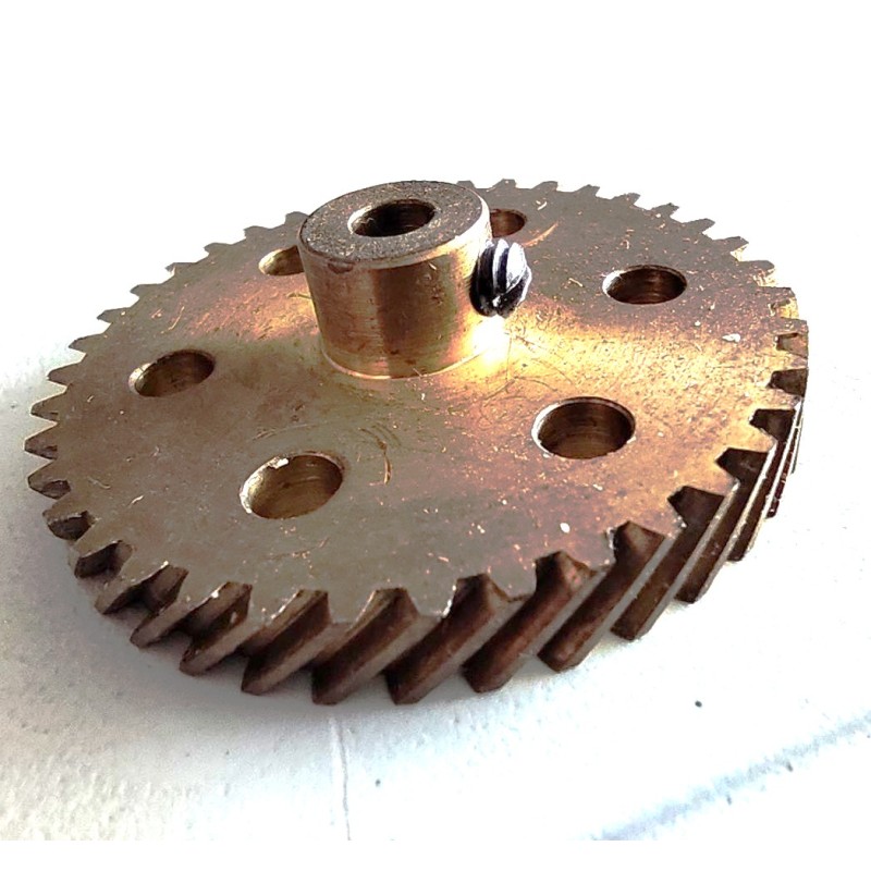 Roue (ou pignon) hélicoïdale droite Meccano 30 dents laiton