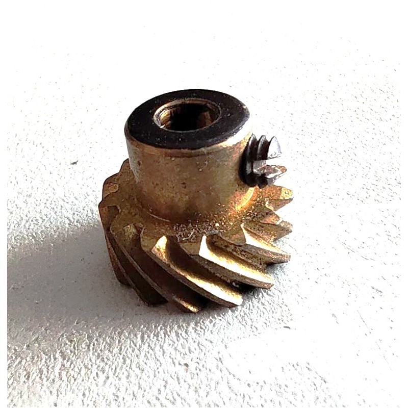 Pignon hélicoïdal gauche Meccano 14 dents laiton