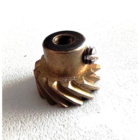 Pignon hélicoïdal gauche Meccano 14 dents laiton