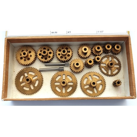 Jeu de 17 roues et pignons dentés de précision pour Meccano