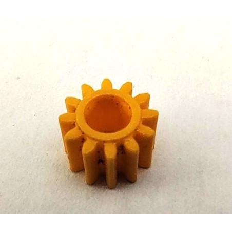 Pignon 12 dents Meccano 5 mm en plastique jaune 3 pans