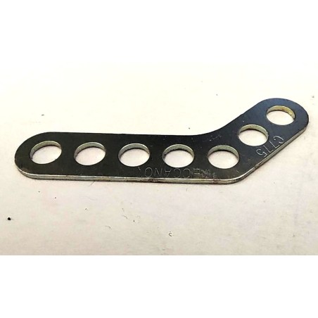 Gousset étroit double perforation Meccano, 135°, 7 trous zingué