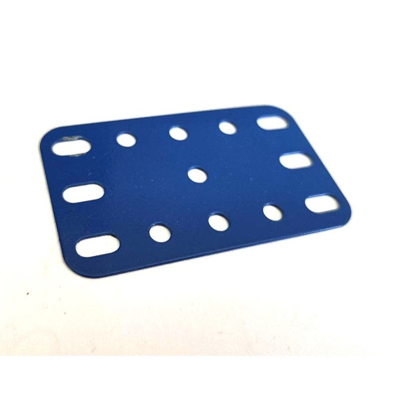 Plaque rigide 5x3 trous bleue compatible Meccano