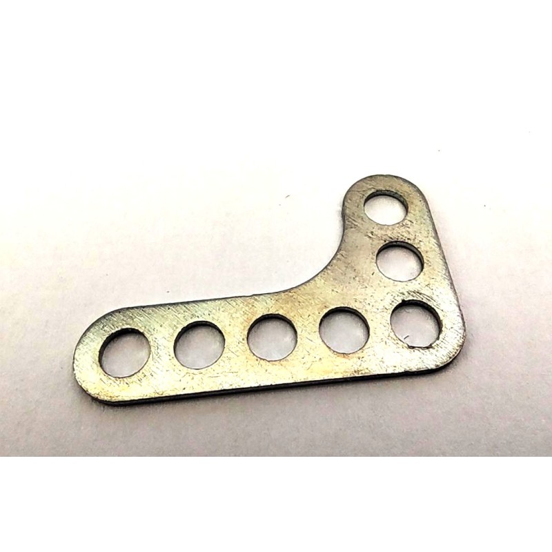 Gousset étroit double perforation, Meccano 7 trous zingué