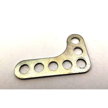 Gousset étroit double perforation, Meccano 7 trous zingué