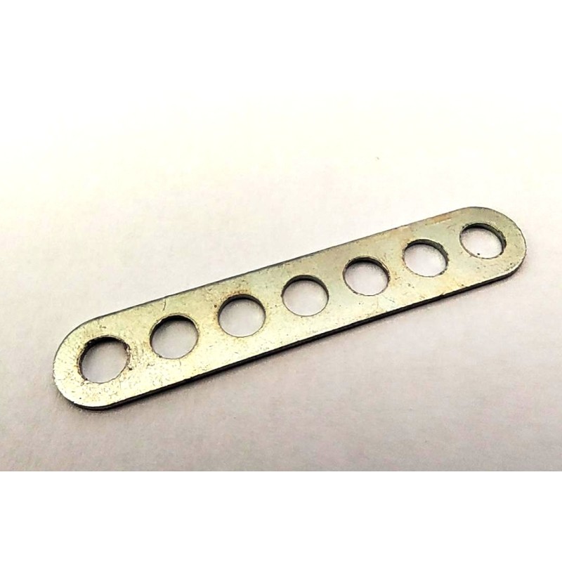 Bande Meccano étroite double perforation, 7 trous, zinguée