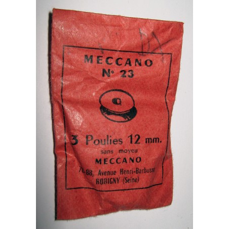 Sachet de poulies Meccano 12 mm sans moyeu