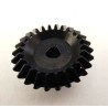 Pignon d'angle (ou conique) Meccano, plastique noir, 26 dents, axe 3 pans