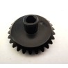 Pignon d'angle (ou conique) Meccano, plastique noir, 26 dents, axe 3 pans