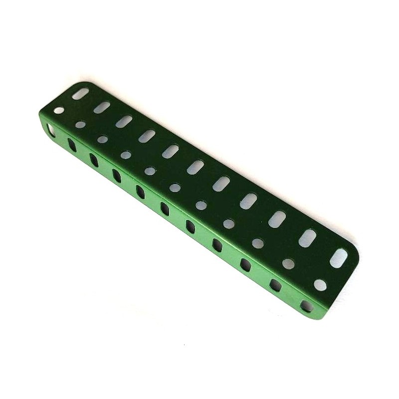 Équerre cornière Meccano 11 trous verte