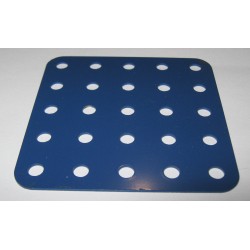 Plaque Meccano sans rebord 5x5 trous bleue