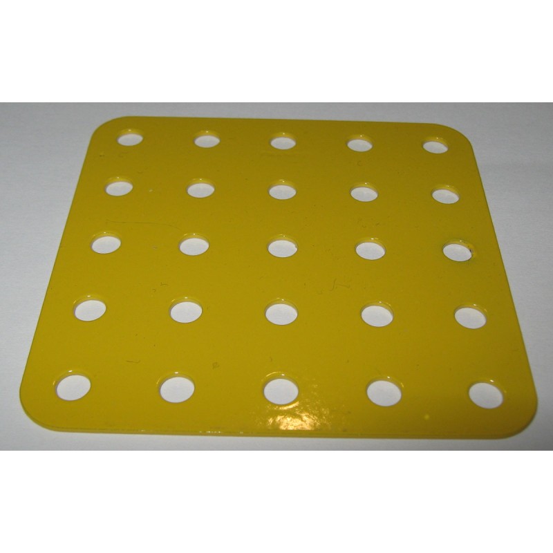 Plaque Meccano sans rebord 5x5 trous jaune