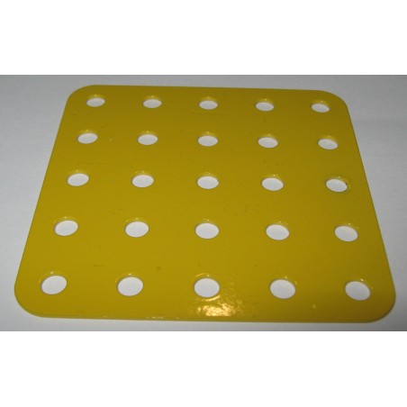 Plaque Meccano sans rebord 5x5 trous jaune