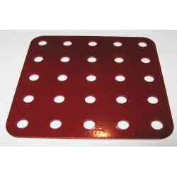 Plaque Meccano sans rebord 5x5 trous rouge