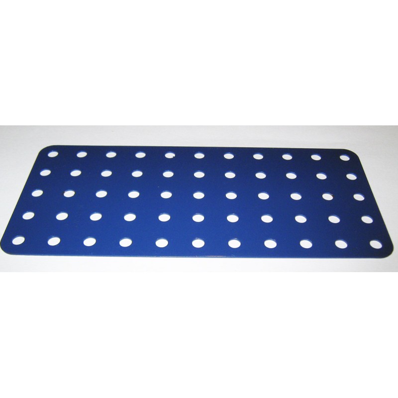 Plaque Meccano sans rebord 11x5 trous bleue