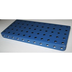 Plaque à rebord Meccano 11x5 trous bleue