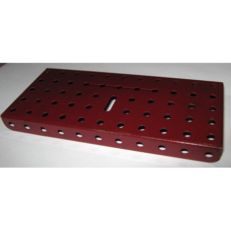 Plaque à rebord Meccano 11x5 trous rouge