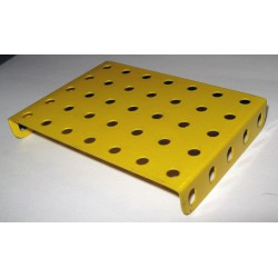 Plaque à rebord Meccano 7 x 5 trous jaune