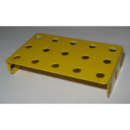 Plaque à rebord Meccano 3 x 5 trous jaune