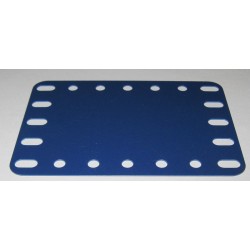 Plaque plastique Meccano 7x5 trous bleue