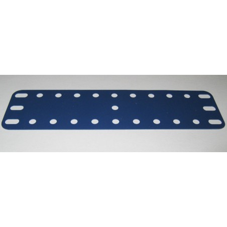 Plaque plastique Meccano 11x3 trous bleue