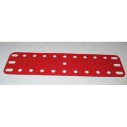 Plaque plastique Meccano 11x3 trous rouge