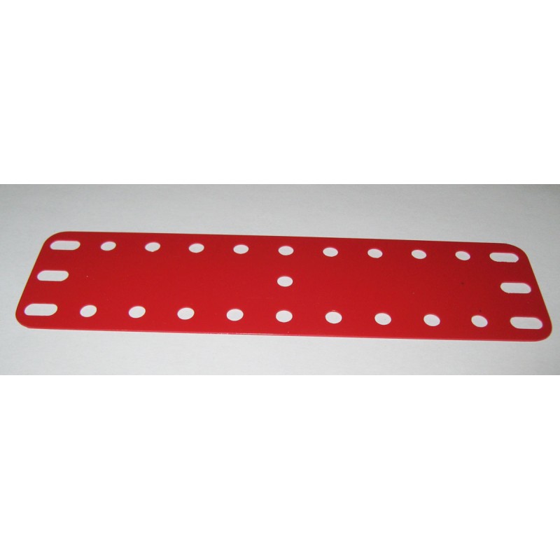 Plaque plastique Meccano 11x3 trous rouge