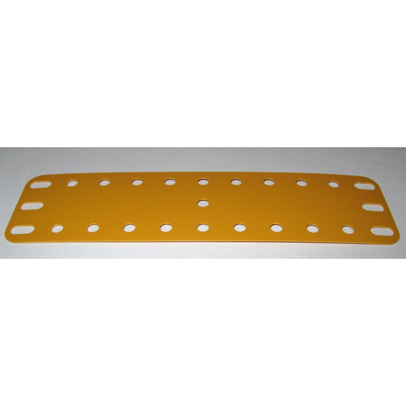 Plaque plastique Meccano 11x3 trous jaune