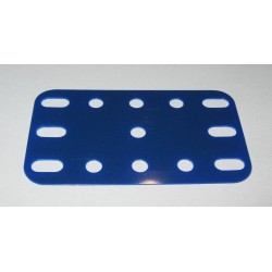 Plaque plastique Meccano 5x3 trous bleue