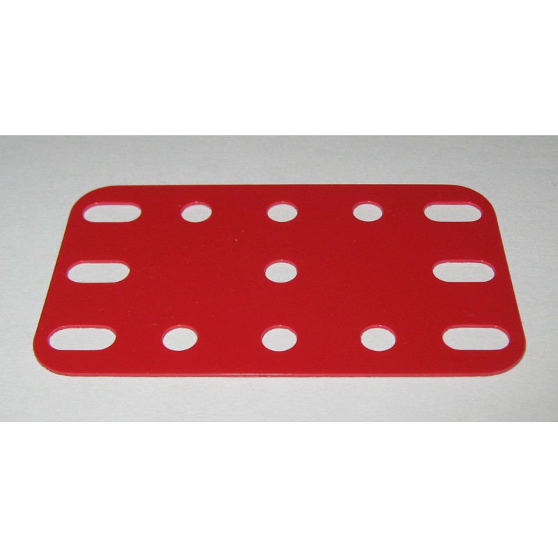 Plaque plastique Meccano 5x3 trous rouge